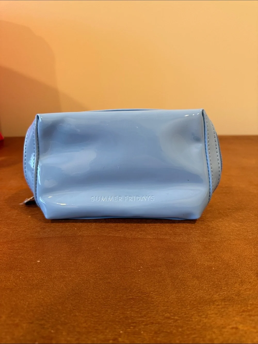 Summer Fridays Glossy Sky Blue Vinyl Cosmetic Pouch